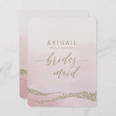 Invitation Elégant Aquarelle Blush Vous Serez Bridesmaid (Devant / Derrière)