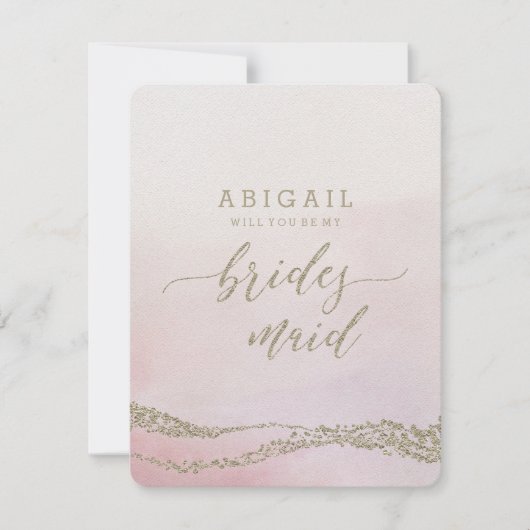 Invitation Elégant Aquarelle Blush Vous Serez Bridesmaid (Devant)