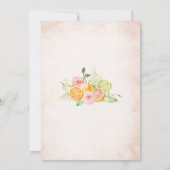 Invitation Elégant Aquarelle Citrus rose Fleurs mariées (Dos)