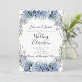 Invitation Élégant Aquarelle de Fleurs de Ne Pas Oublier (Debout devant)