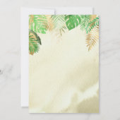 Invitation Elégant Aquarelle Dinosaure Vert Or Anniversaire (Dos)