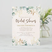 Invitation Elégant aquarelle Eucalyptus Foliage QR Code (Debout devant)