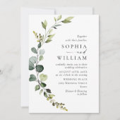 Invitation Elégant aquarelle Eucalyptus Mariage code QR (Devant)