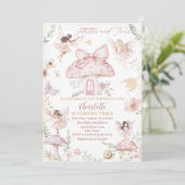 Invitation Elegant aquarelle Fairy fait trois ans (Debout devant)