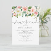 Invitation Elégant Aquarelle Fleurs Fête des mariées Par Cour (Debout devant)