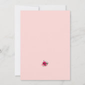 Invitation Elégant Aquarelle Fleurs Fête des mariées rose (Dos)