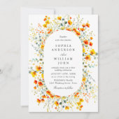 Invitation Elégant Aquarelle Fleurs sauvages Mariage (Devant)