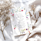 Invitation Elégant Aquarelle Fleurs sauvages Mariage