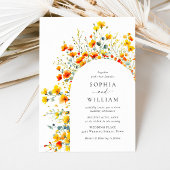 Invitation Elégant Aquarelle Fleurs sauvages Mariage