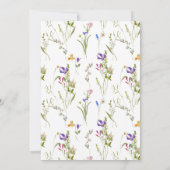 Invitation Elégant Aquarelle Fleurs sauvages Mariage (Dos)