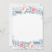 Invitation Elégant aquarelle Floral 1er anniversaire Mariage (Dos)