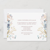 Invitation Elégant aquarelle Floral Crest Baptism (Dos)