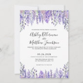 Invitation Elégant aquarelle Floral Lavender Mariage (Devant)