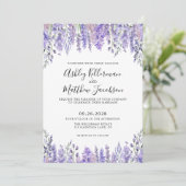 Invitation Elégant aquarelle Floral Lavender Mariage (Debout devant)