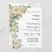 Invitation Elégant aquarelle Floral Mariage (Devant / Derrière)