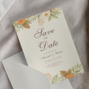 Invitation Elégant aquarelle florale Enregistrer la date