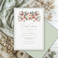 Élégant aquarelle florale fraise mariage