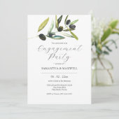 Invitation Elégant Aquarelle Green Engagement Party (Debout devant)