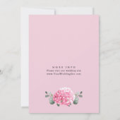 Invitation Élégant Aquarelle Hydrangea Rose LANCEMENT DE MARI (Dos)