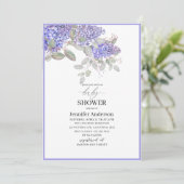 Invitation Elégant aquarelle Lilac Flowers Baby shower (Debout devant)