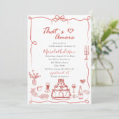 Invitation Elégant aquarelle main tiré Doodles whimsical B (Debout devant)