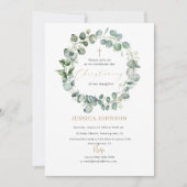 Invitation Élégant aquarelle moderne Baptême (Devant)