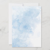 Invitation Elégant Aquarelle Moderne Fleurs Bleues Baby Showe (Dos)