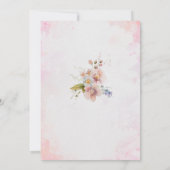 Invitation Elégant aquarelle moderne rose floral Baptême (Dos)