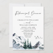 Invitation Elégant Aquarelle Montagnes Dîner de répétition (Devant)