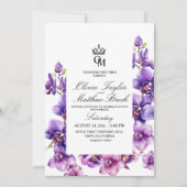 Invitation Elégant Aquarelle Orchidées Lux Mariage (Devant)