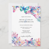 Invitation Elégant Aquarelle Papillon Fleur sauvage coloré (Devant)