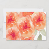 Invitation Elégant Aquarelle Pêche pivoines Floral Mariage (Dos)