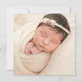 Invitation Elégant aquarelle photo florale Baptême (Dos)