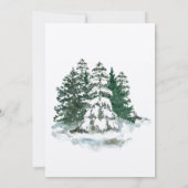 Invitation Elégant Aquarelle Pins arbres Mariage d'hiver (Dos)