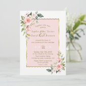 Invitation Elégant Aquarelle rose Blush Floral Mariage (Debout devant)