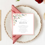 Invitation Elégant Aquarelle rose Botanique Brunch nuptial<br><div class="desc">Soirée nuptiale carré moderne et élégante (brunch), avec un bouquet floral de roses moelleux d'aquarelle dans les tons rose vif, pêche et blanc, avec des feuilles botaniques verdoyants dans les tons d'amour et d'eucalyptus, et bordée de rose. Personnalisez vos détails de douche nuptiale en noir doux, accentué par une belle...</div>