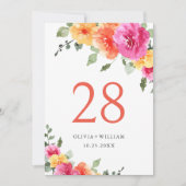 Invitation Elégant Aquarelle rose clair Fleurs Mariage (Devant)