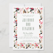 Invitation Elégant Aquarelle rose Floral Mariage (Devant)
