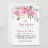 Invitation Elégant Aquarelle Rose Hydrangea Rehearsal Diner (Devant)