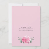 Invitation Elégant Aquarelle Rose Hydrangea Rehearsal Diner (Dos)