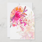 Invitation Elégant Aquarelle rose Orange Mariage d'arc floral (Dos)