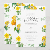 Invitation Elégant aquarelle simple Floral (Devant / Derrière)