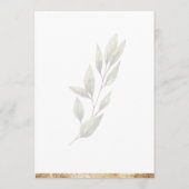 Invitation Elégant Aquarelle Simple Verdure Mariage Or (Dos)