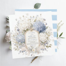 Élégant aquarelle Something Blue Baby Shower de ma