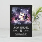 Invitation Elégant Aquarelle Tigre Anniversaire (Debout devant)