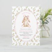 Invitation Elegant Aquarelle Un 2e Anniversaire quelque lapi (Debout devant)