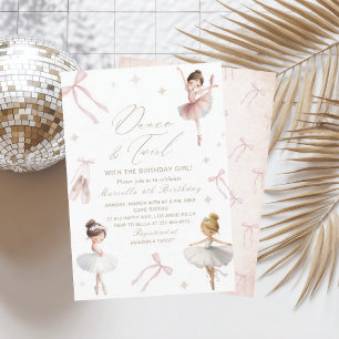 Invitation Élégant Aquarelle Un 4ème Anniversaire tutu mignon