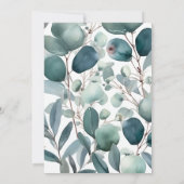 Invitation Elégant Aquarelle Verdure Eucalyptus Mariage (Dos)