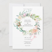 Invitation Elégant Aquarelle Verdure Floral Mariage (Devant)