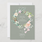 Invitation Elégant Aquarelle Verdure Floral Mariage (Devant)